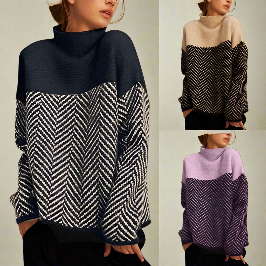 Chevron Turtleneck Sweater