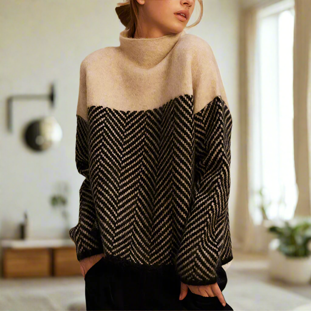 Chevron Turtleneck Sweater