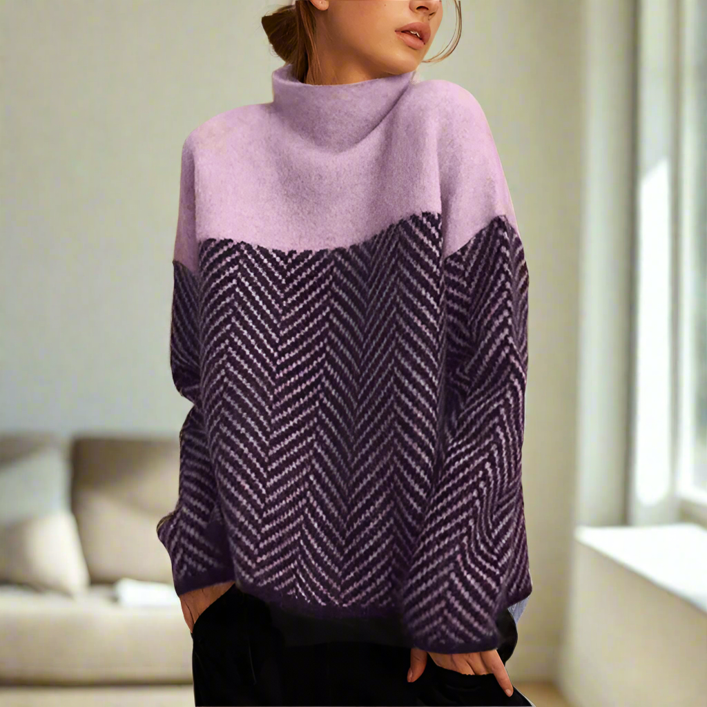 Chevron Turtleneck Sweater