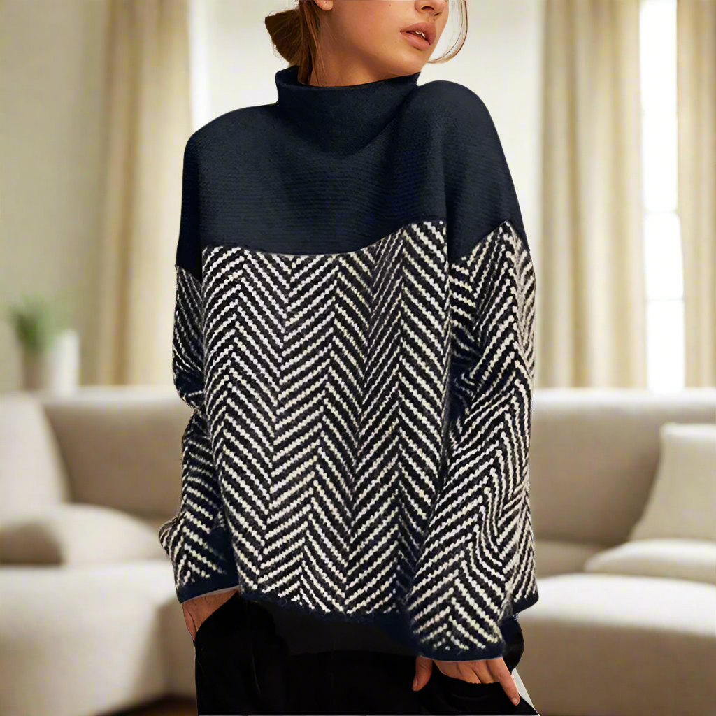 Chevron Turtleneck Sweater